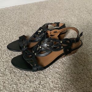 Clarks Black Sandals Wedges
